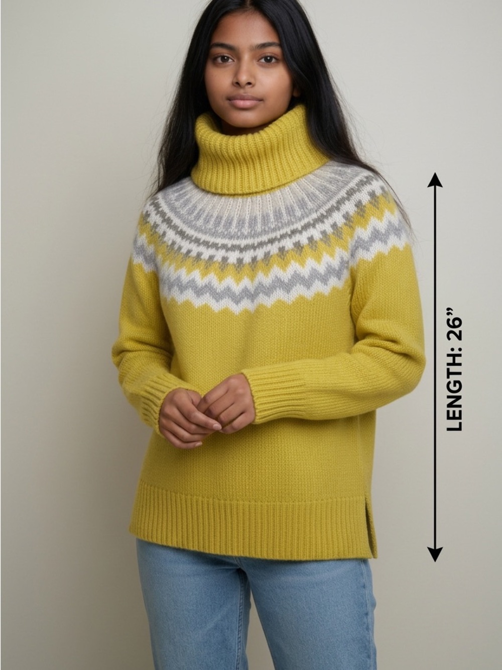 Cozy LOFT Fair Isle Turtleneck Sweater - Small